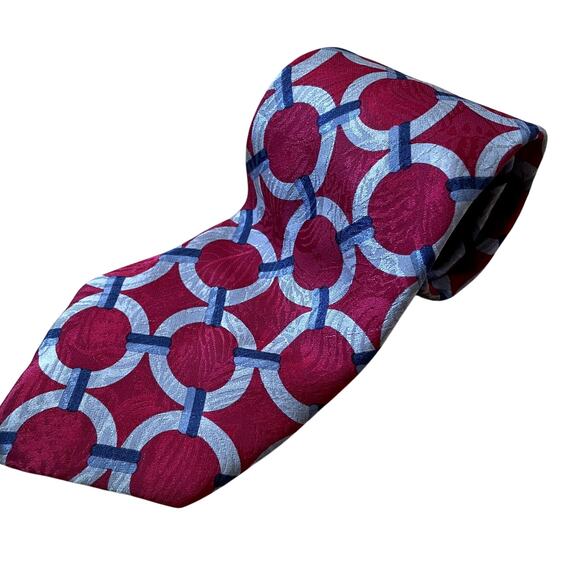 Principe Other - Principe red gray circles men's tie 100% silk fabric from italy 3.5 inch width